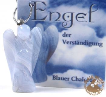 Engel-Anhänger Chalcedon blau, 3cm