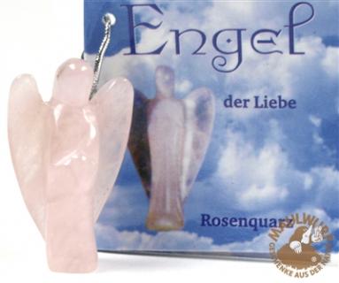 Engel-Anhänger Rosenquarz, 3cm