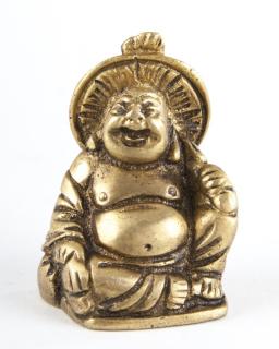 Happy Buddha, Messing, 4.5 cm