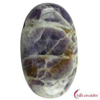 Linsenstein Amethyst gebohrt