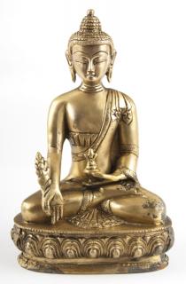 Medizin-Buddha, 20 cm, Messing