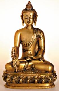 Medizin-Buddha, Messing, ca. 20 cm