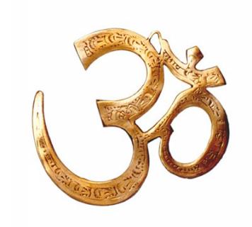 Om-Wandsymbol, Messing, 8 cm